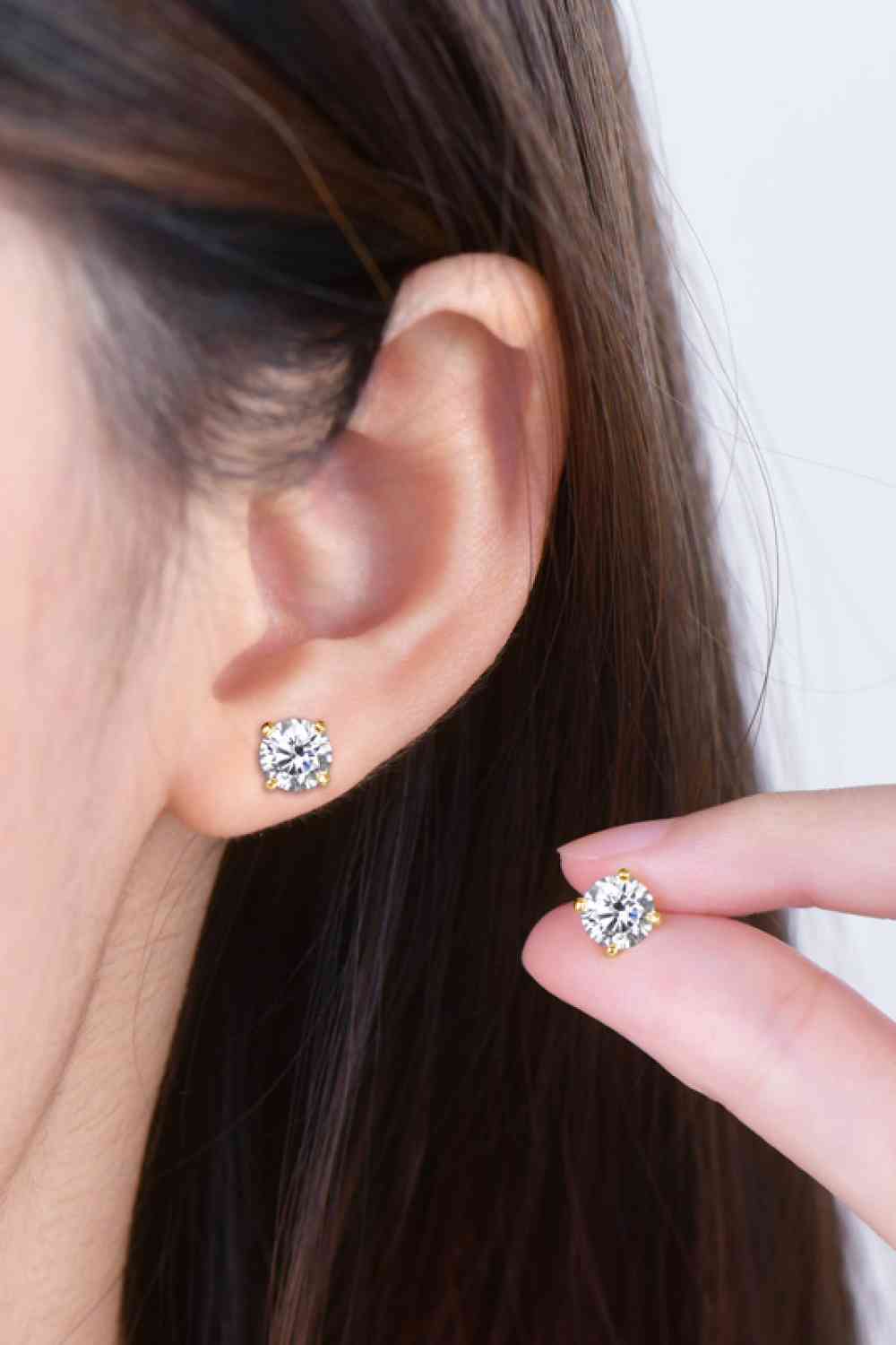 2 Carat Moissanite 925 Sterling Silver Stud Earrings - Vitalis Collection