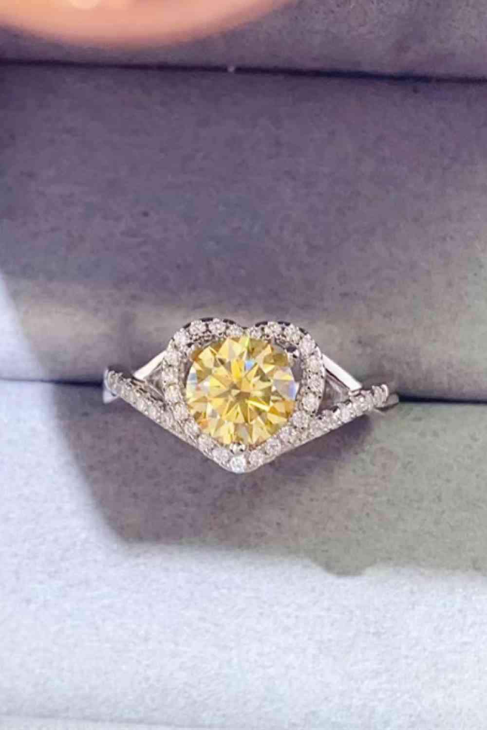 Adored 1 Carat Moissanite 925 Sterling Silver Heart Ring - Vitalis Collection