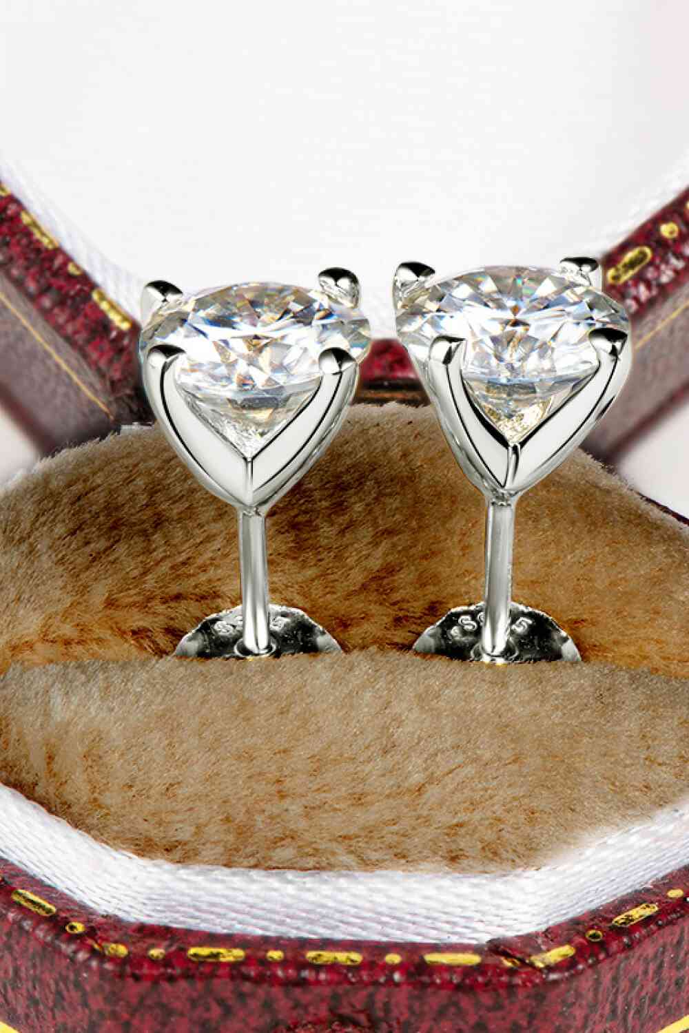 925 Sterling Silver 1 Carat Moissanite 4-Prong Stud Earrings - Vitalis Collection