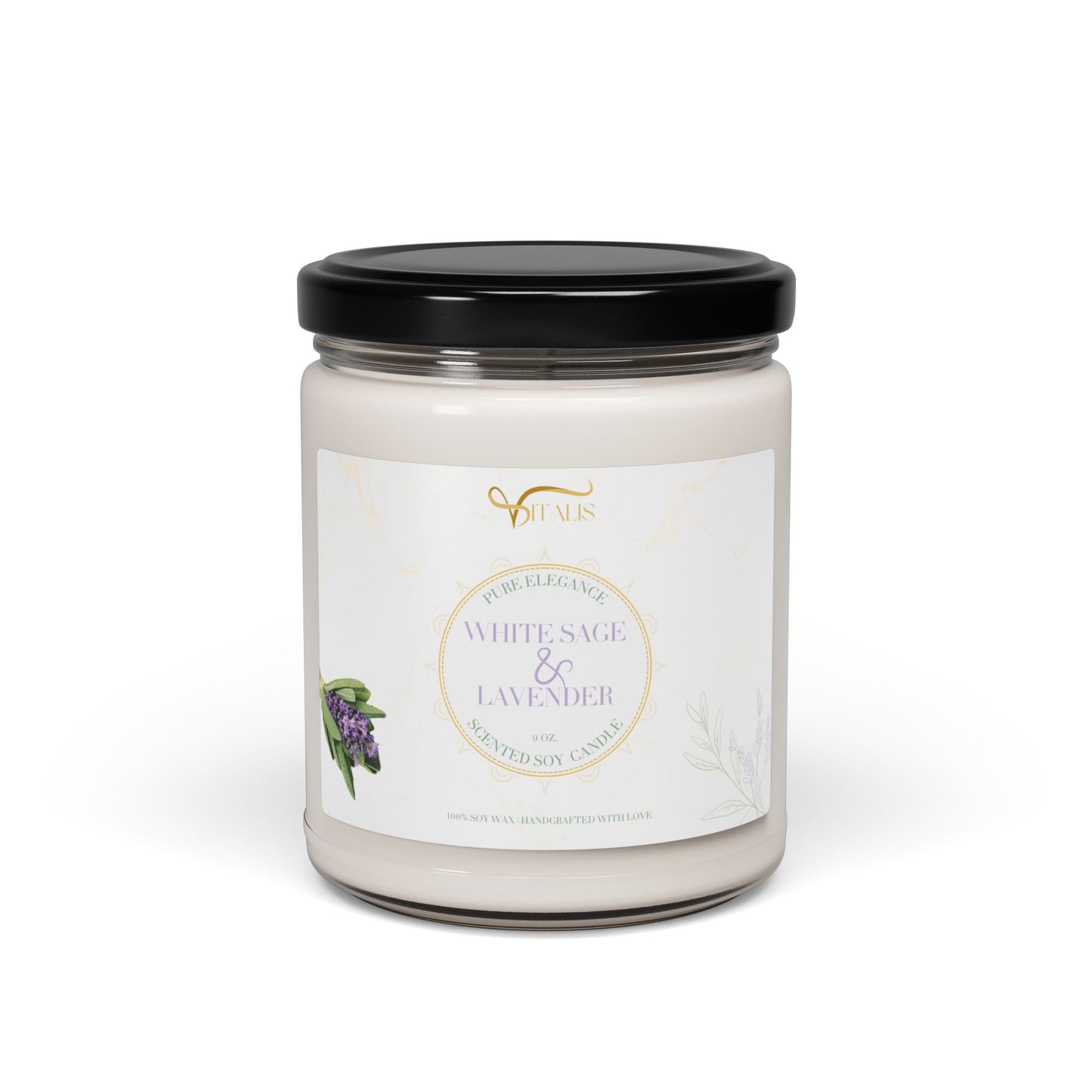 Scented Soy Candle Vitalis -| 9oz Elegant Home Decor - Vitalis Collection