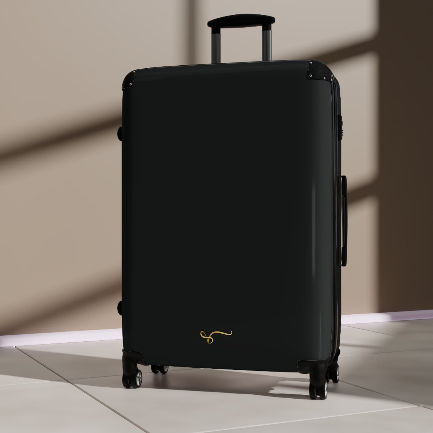 Elegant Black Travel Suitcase with Smooth Wheels - Vitalis Collection