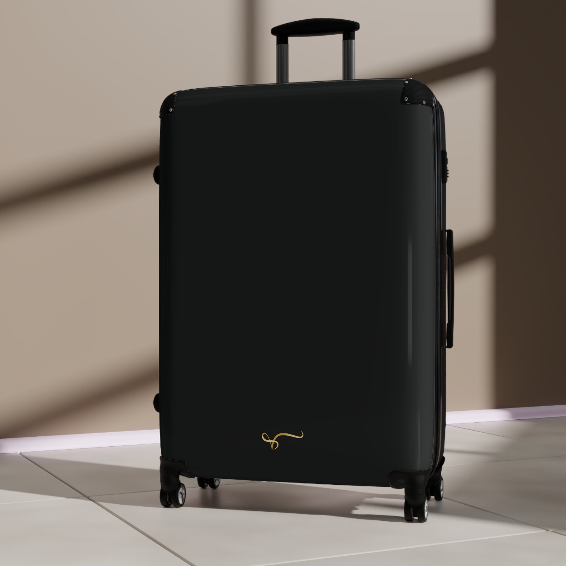 Elegant Black Travel Suitcase with Smooth Wheels - Vitalis Collection
