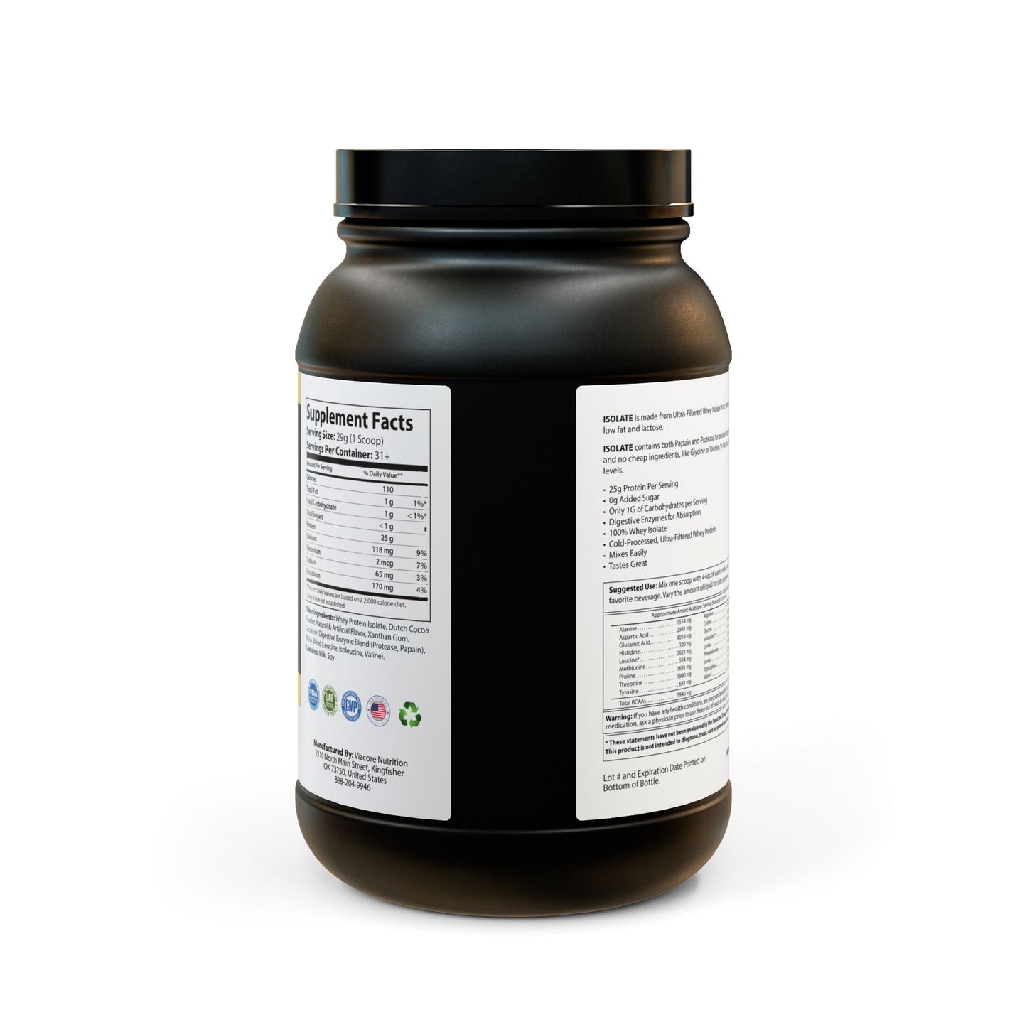 Whey Isolate Protein Supplement (907g, 2lb) - Vitalis Collection