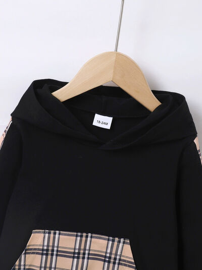 Plaid Long Sleeve Hoodie and Pants Set - Vitalis Collection