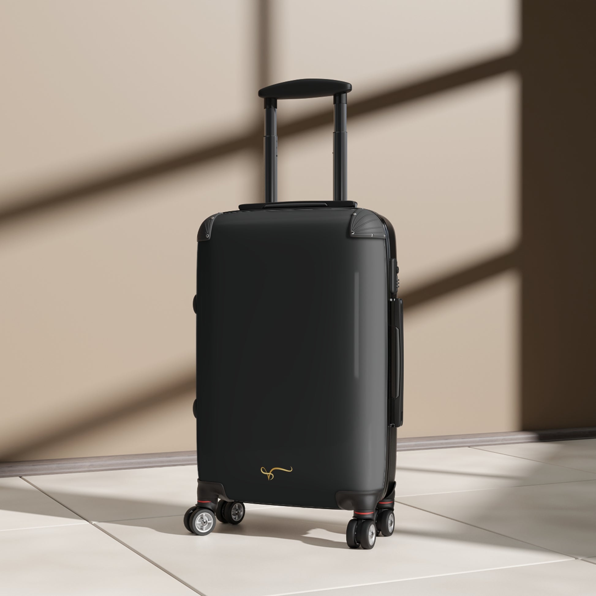 Elegant Black Travel Suitcase with Smooth Wheels - Vitalis Collection