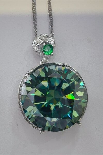20 Carat Moissanite 925 Sterling Silver Pendant Necklace - Vitalis Collection