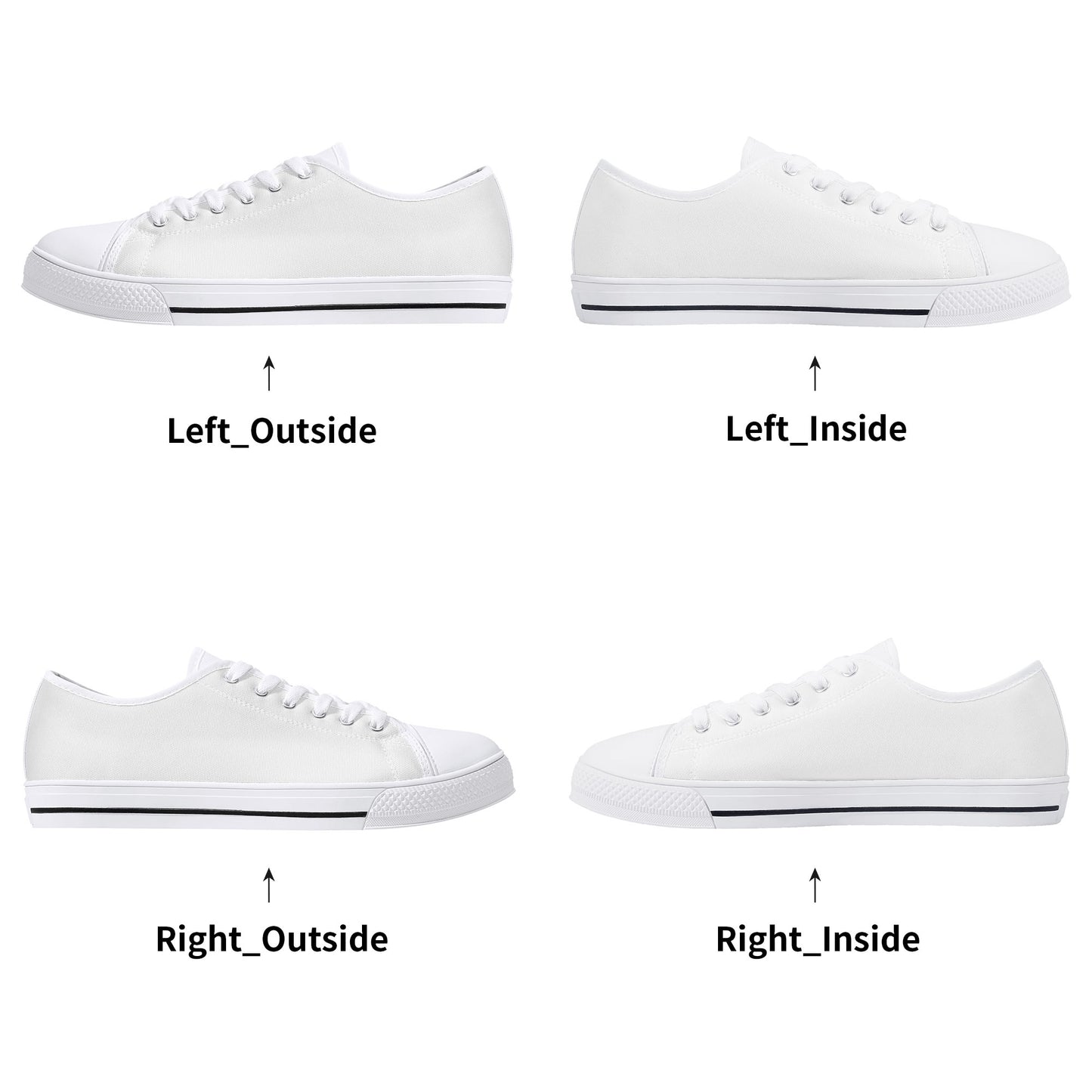 Womens Rubber Low Top Canvas Shoes - Vitalis Collection