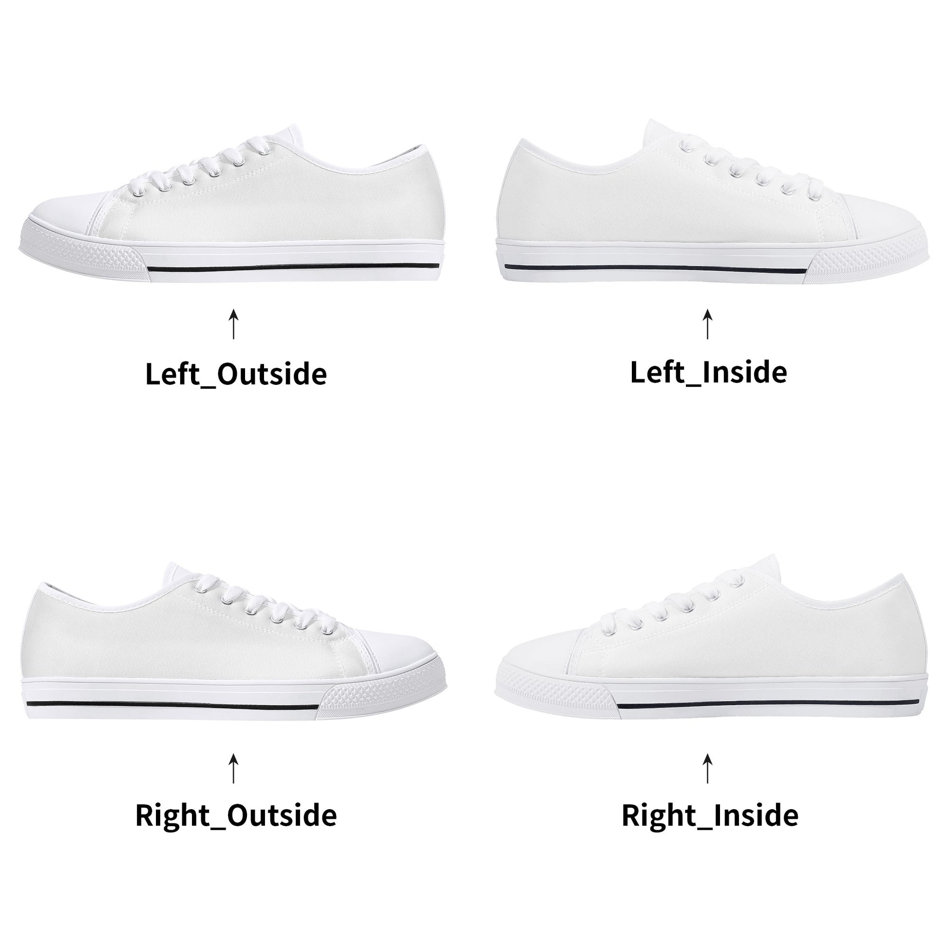 Womens Rubber Low Top Canvas Shoes - Vitalis Collection