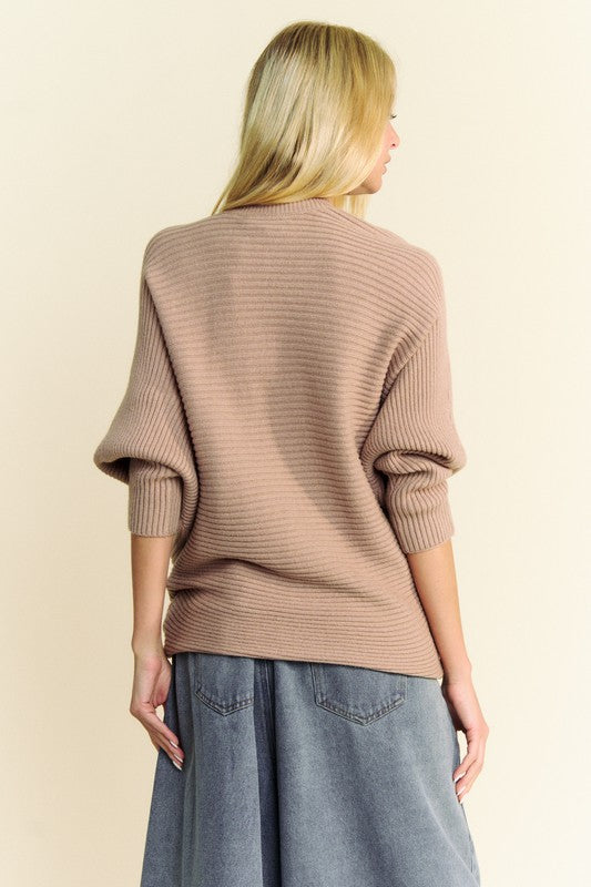 Round Neck Batwing Sleeve Sweater - Vitalis Collection