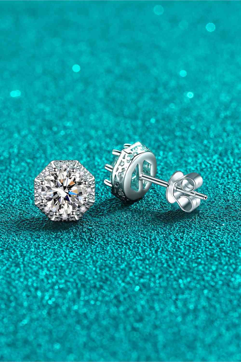 2 Carat Moissanite 925 Sterling Silver Stud Earrings - Vitalis Collection