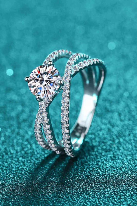 1 Carat Moissanite Crisscross Ring - Vitalis Collection