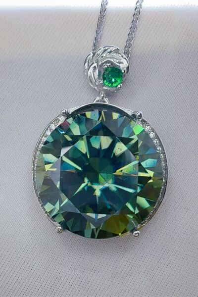 20 Carat Moissanite 925 Sterling Silver Pendant Necklace - Vitalis Collection