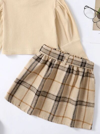 Turtleneck Long Sleeve Top and Skirt Set - Vitalis Collection