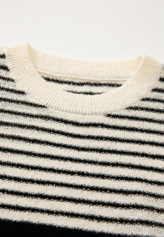 Striped Round Neck Sweater Vest - Vitalis Collection