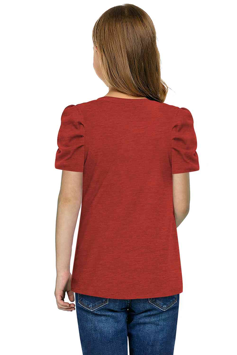 Round Neck Puff Sleeve T-Shirt - Vitalis Collection