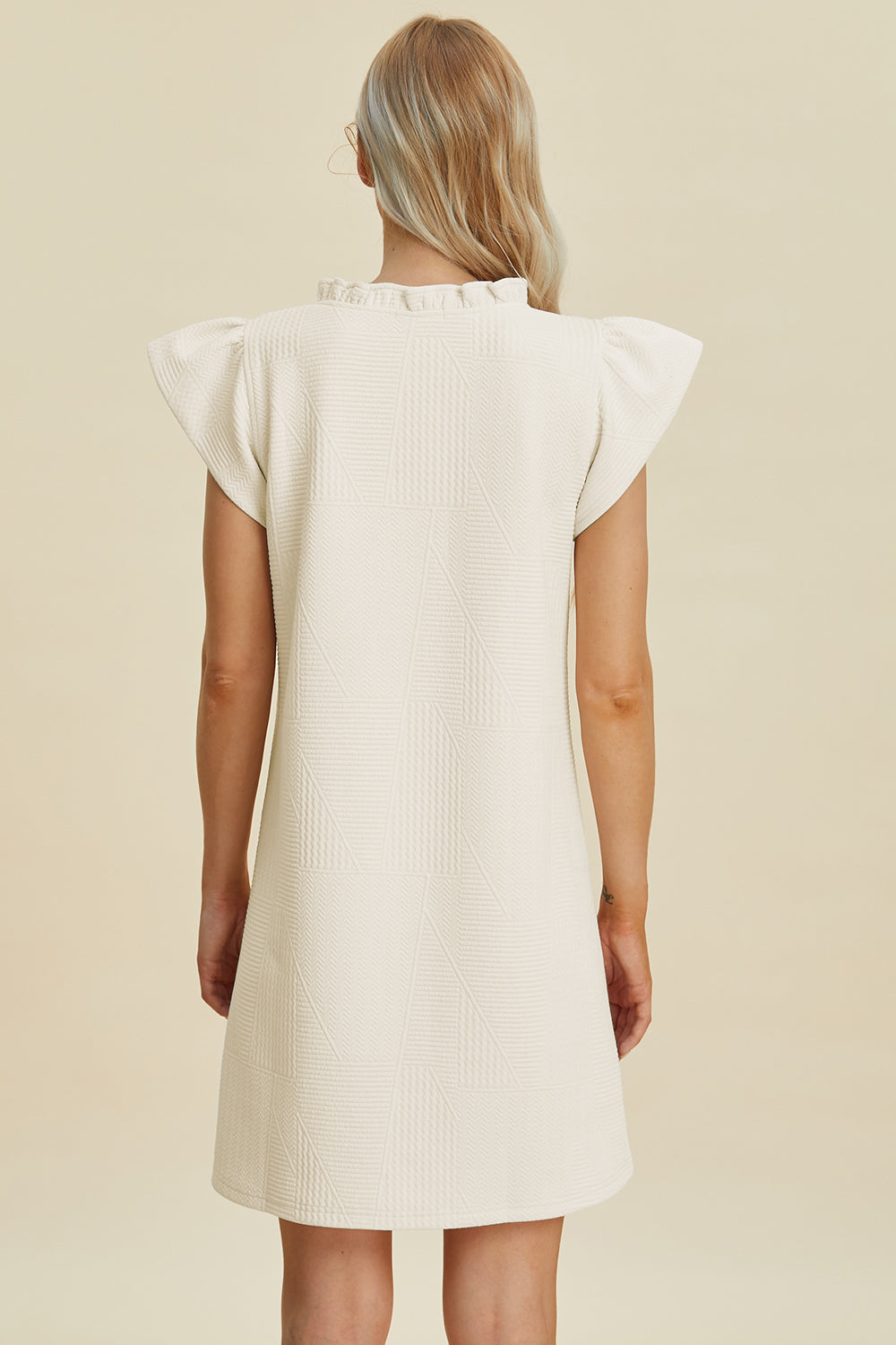 Double Take Full Size Ruffled V-Neck Cap Sleeve Dress - Vitalis Collection