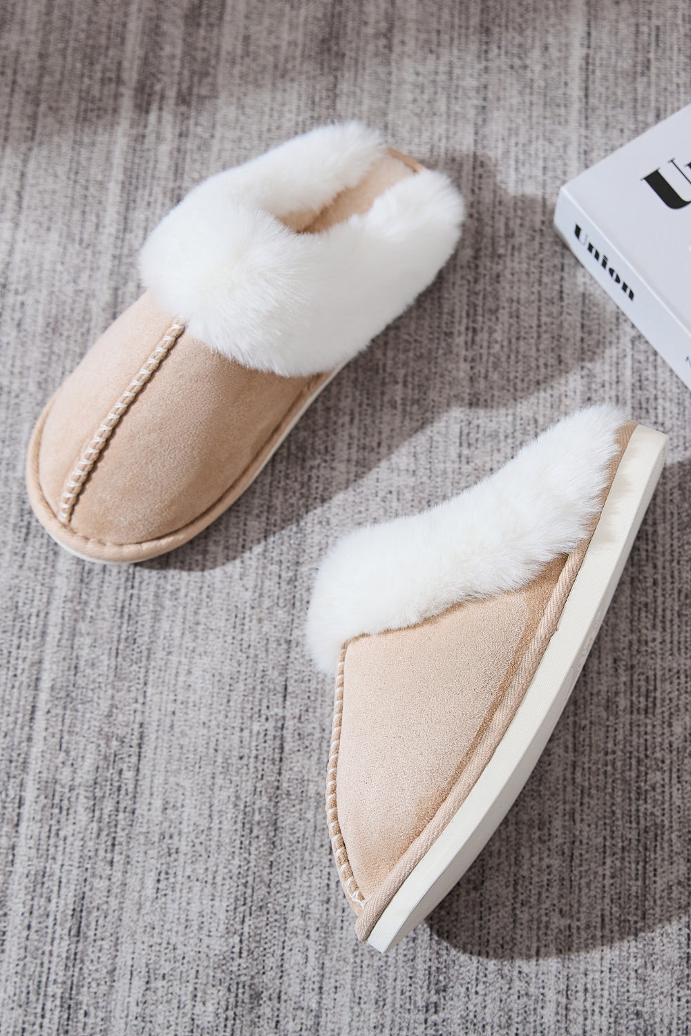 Faux Fur Round Toe Slippers - Vitalis Collection