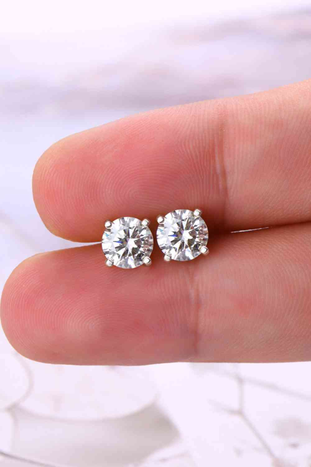 2 Carat Moissanite 925 Sterling Silver Stud Earrings - Vitalis Collection