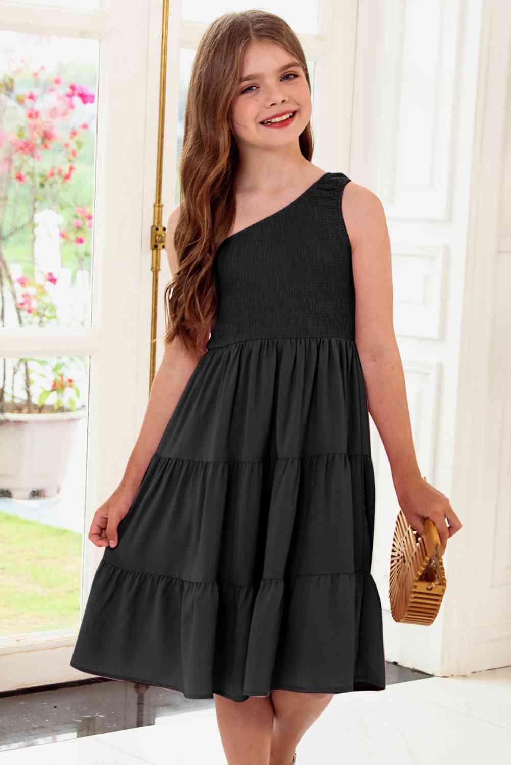 One-Shoulder Sleeveless Tiered Dress - Vitalis Collection