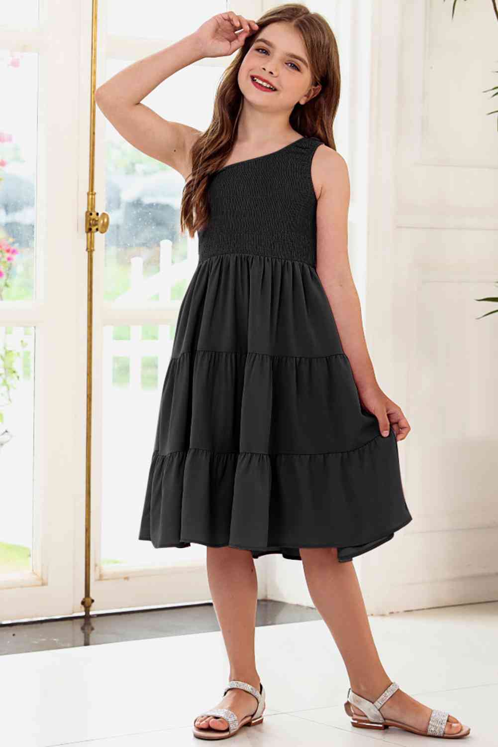 One-Shoulder Sleeveless Tiered Dress - Vitalis Collection