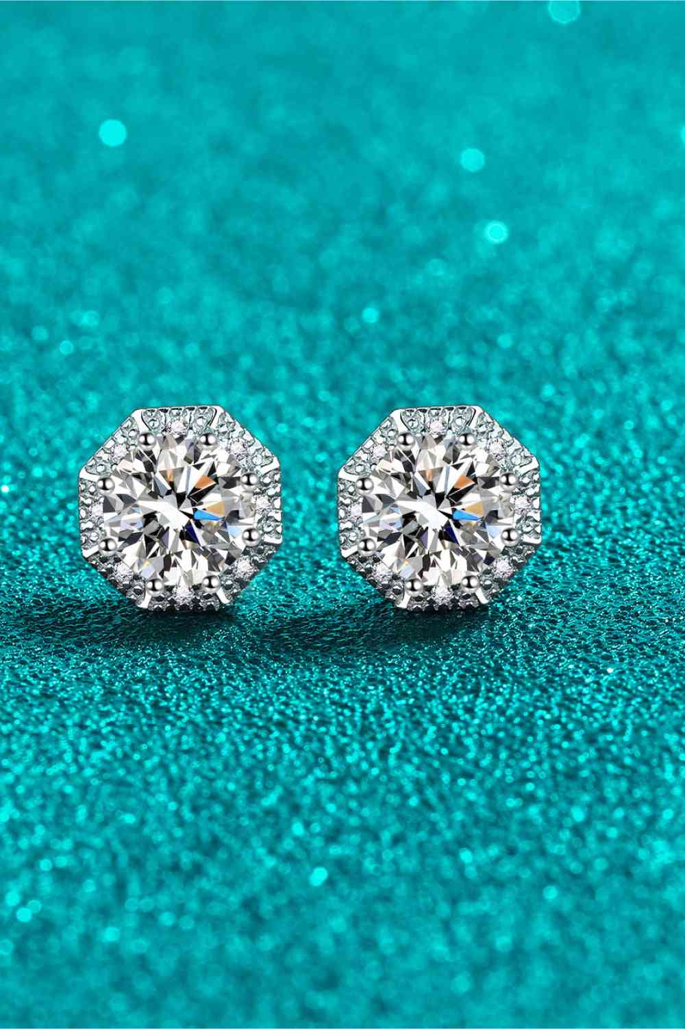 2 Carat Moissanite 925 Sterling Silver Stud Earrings - Vitalis Collection