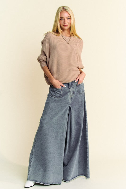 Round Neck Batwing Sleeve Sweater - Vitalis Collection