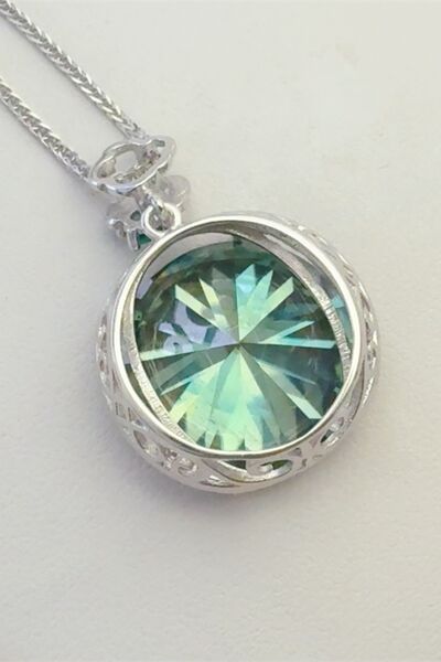 20 Carat Moissanite 925 Sterling Silver Pendant Necklace - Vitalis Collection