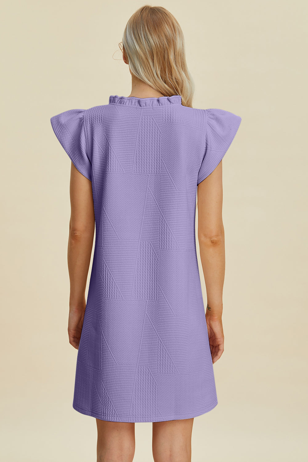 Double Take Full Size Ruffled V-Neck Cap Sleeve Dress - Vitalis Collection