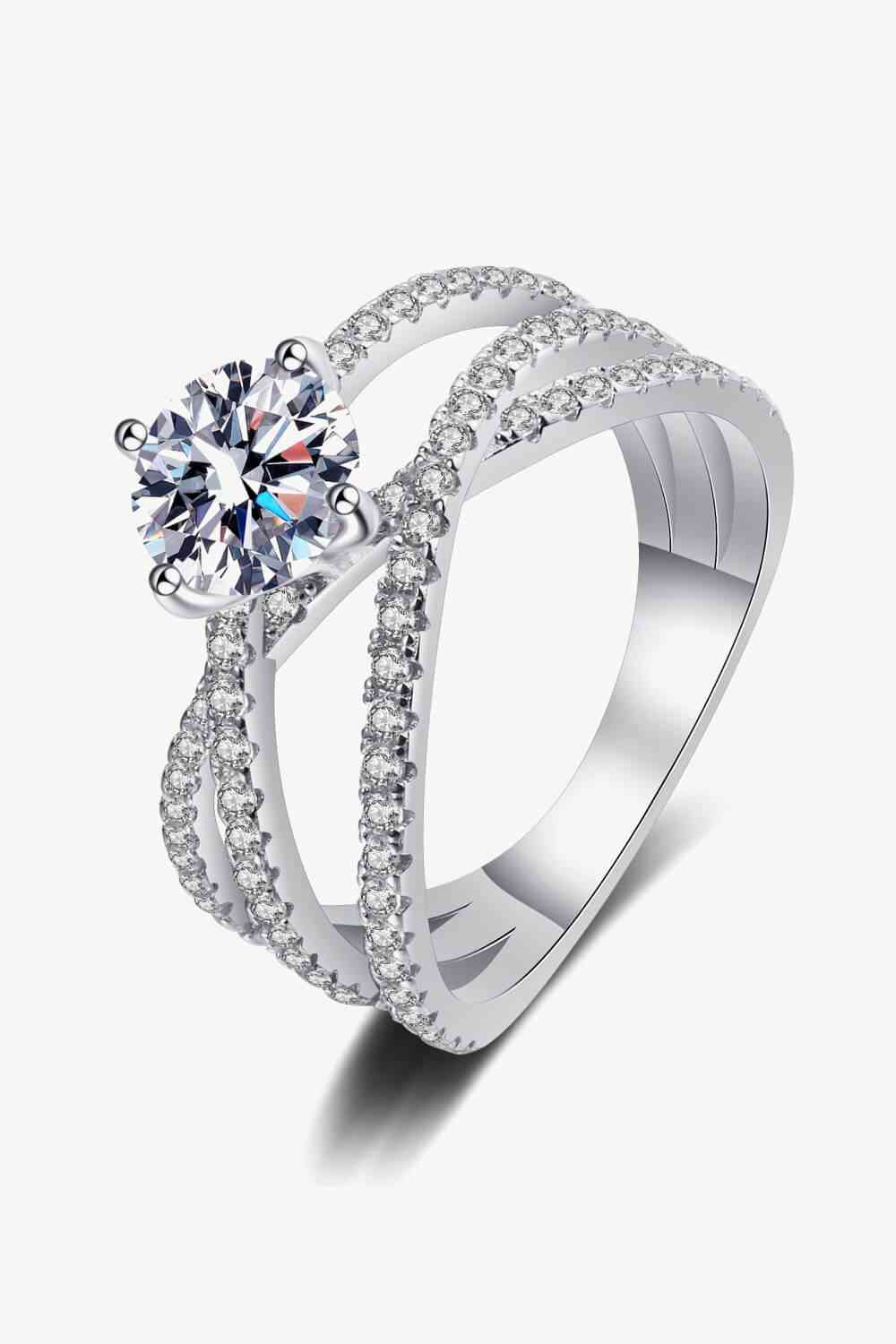1 Carat Moissanite Crisscross Ring - Vitalis Collection