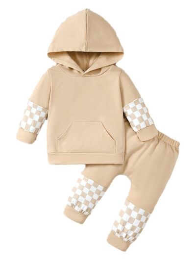 Checkered Long Sleeve Sweatshirt and Pants Set - Vitalis Collection