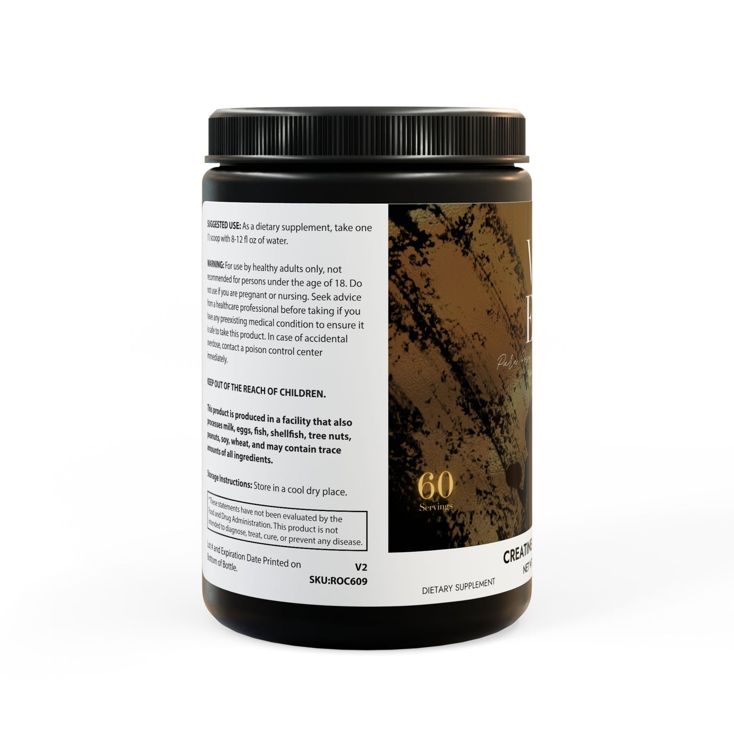 Creatine Monohydrate Supplement (300g, 10.58oz) - Vitalis Collection