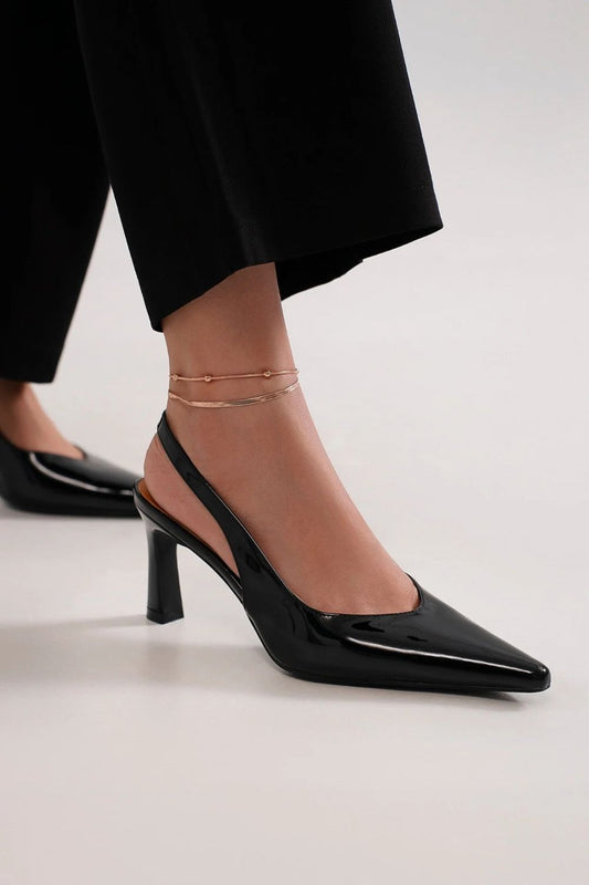 Beast Fashion Faux Leather Point Toe Slingback Pumps - Vitalis Collection