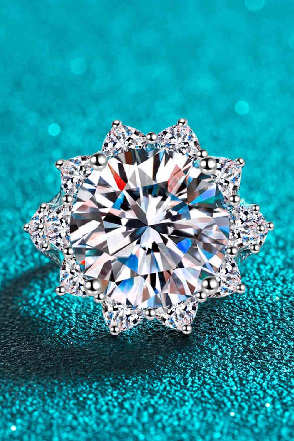 10 Carat Moissanite Flower-Shaped Ring - Vitalis Collection
