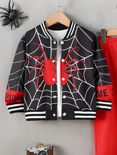 Spider Baseball Collar Top and Pants Set - Vitalis Collection