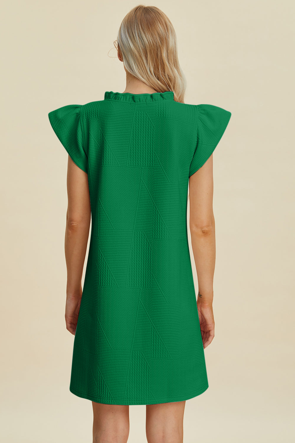 Double Take Full Size Ruffled V-Neck Cap Sleeve Dress - Vitalis Collection