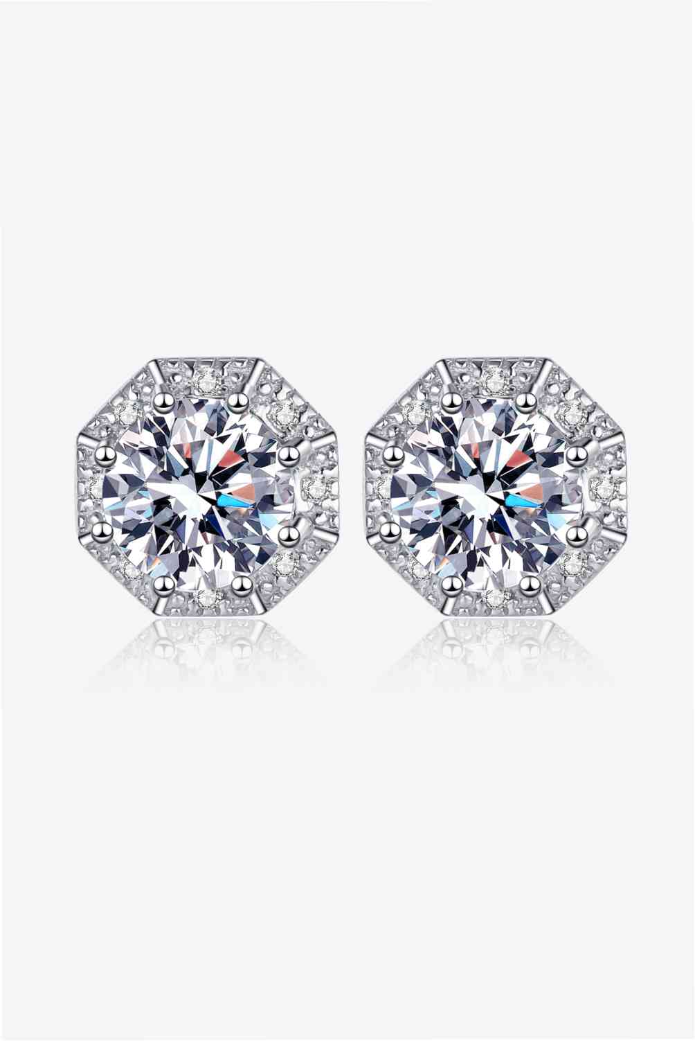 2 Carat Moissanite 925 Sterling Silver Stud Earrings - Vitalis Collection