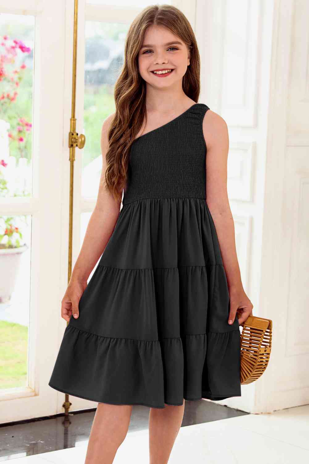 One-Shoulder Sleeveless Tiered Dress - Vitalis Collection