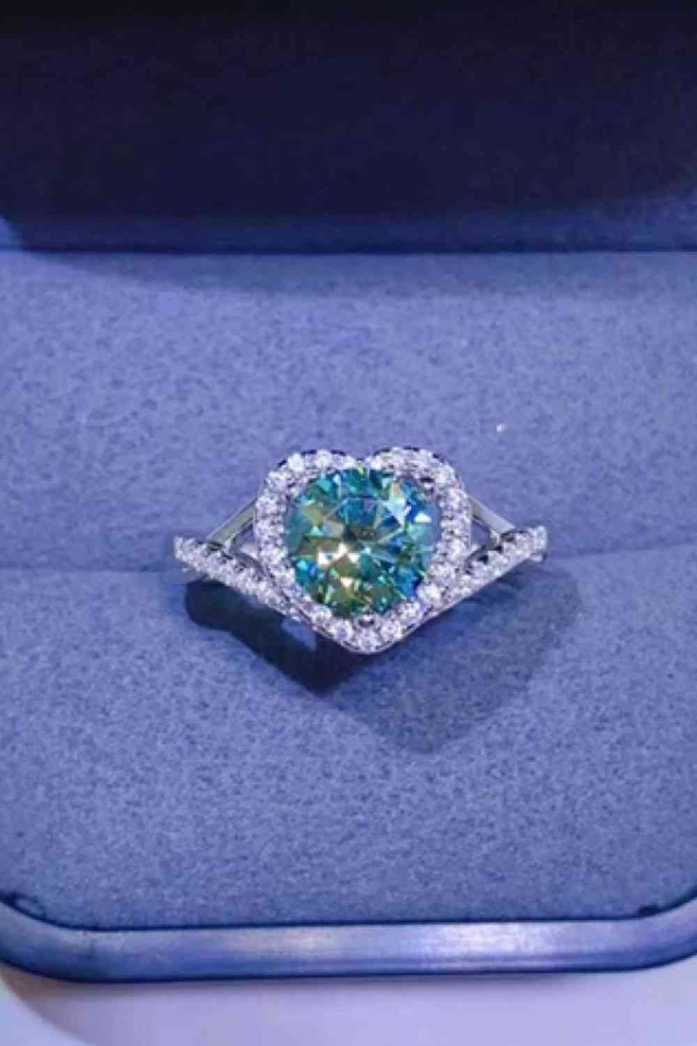 Adored 1 Carat Moissanite 925 Sterling Silver Heart Ring - Vitalis Collection
