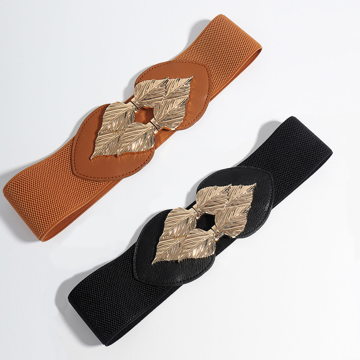 Alloy Leaf Buckle Elastic Belt - Vitalis Collection