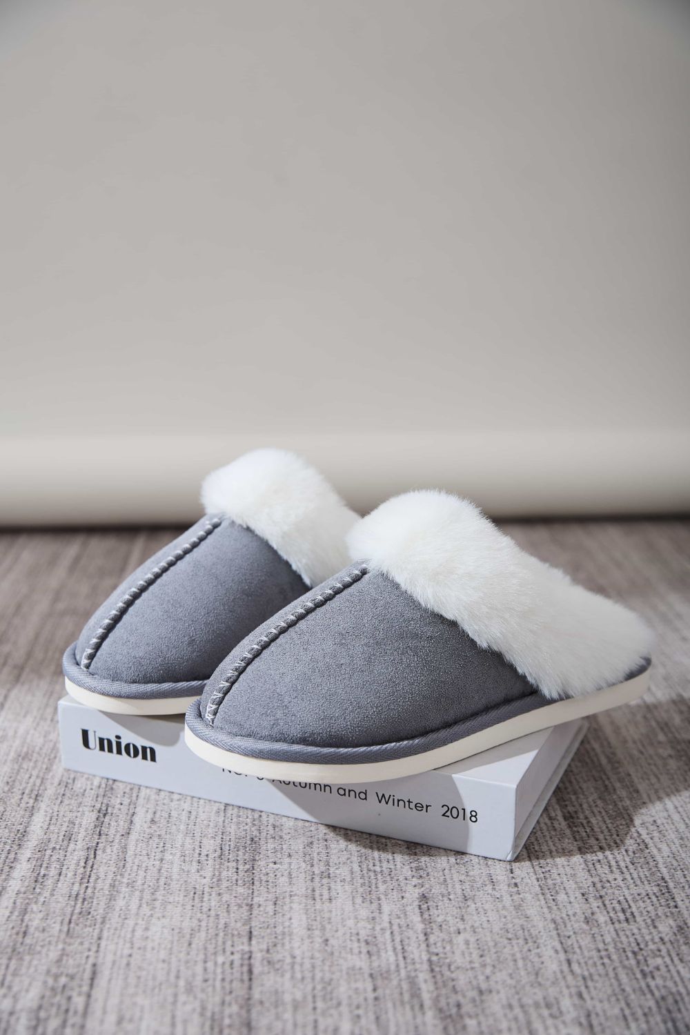 Faux Fur Round Toe Slippers - Vitalis Collection