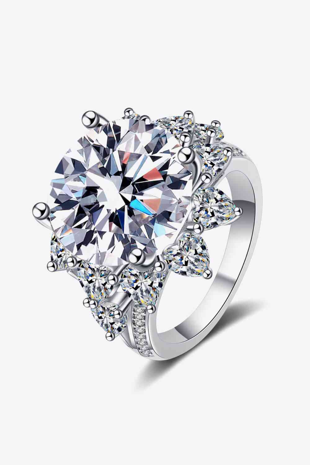 10 Carat Moissanite Flower-Shaped Ring - Vitalis Collection