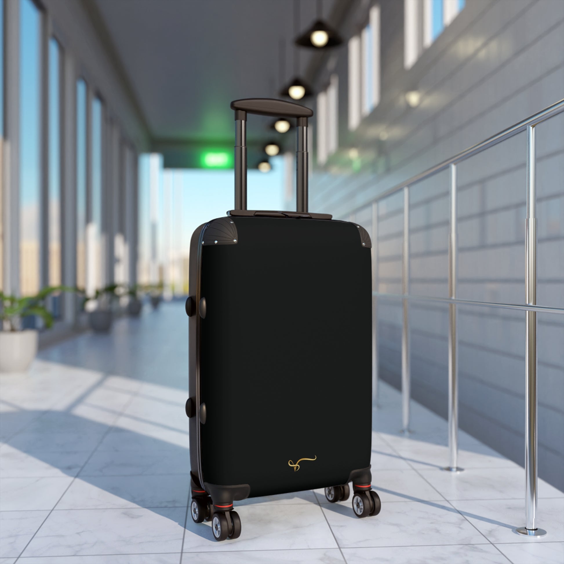 Elegant Black Travel Suitcase with Smooth Wheels - Vitalis Collection
