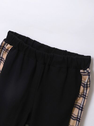 Plaid Long Sleeve Hoodie and Pants Set - Vitalis Collection
