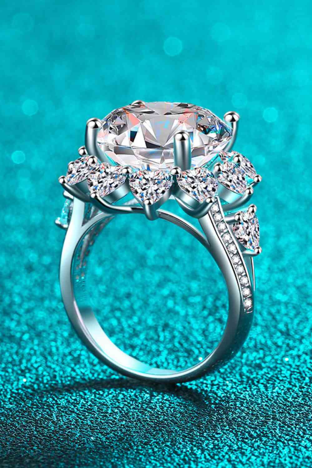 10 Carat Moissanite Flower-Shaped Ring - Vitalis Collection