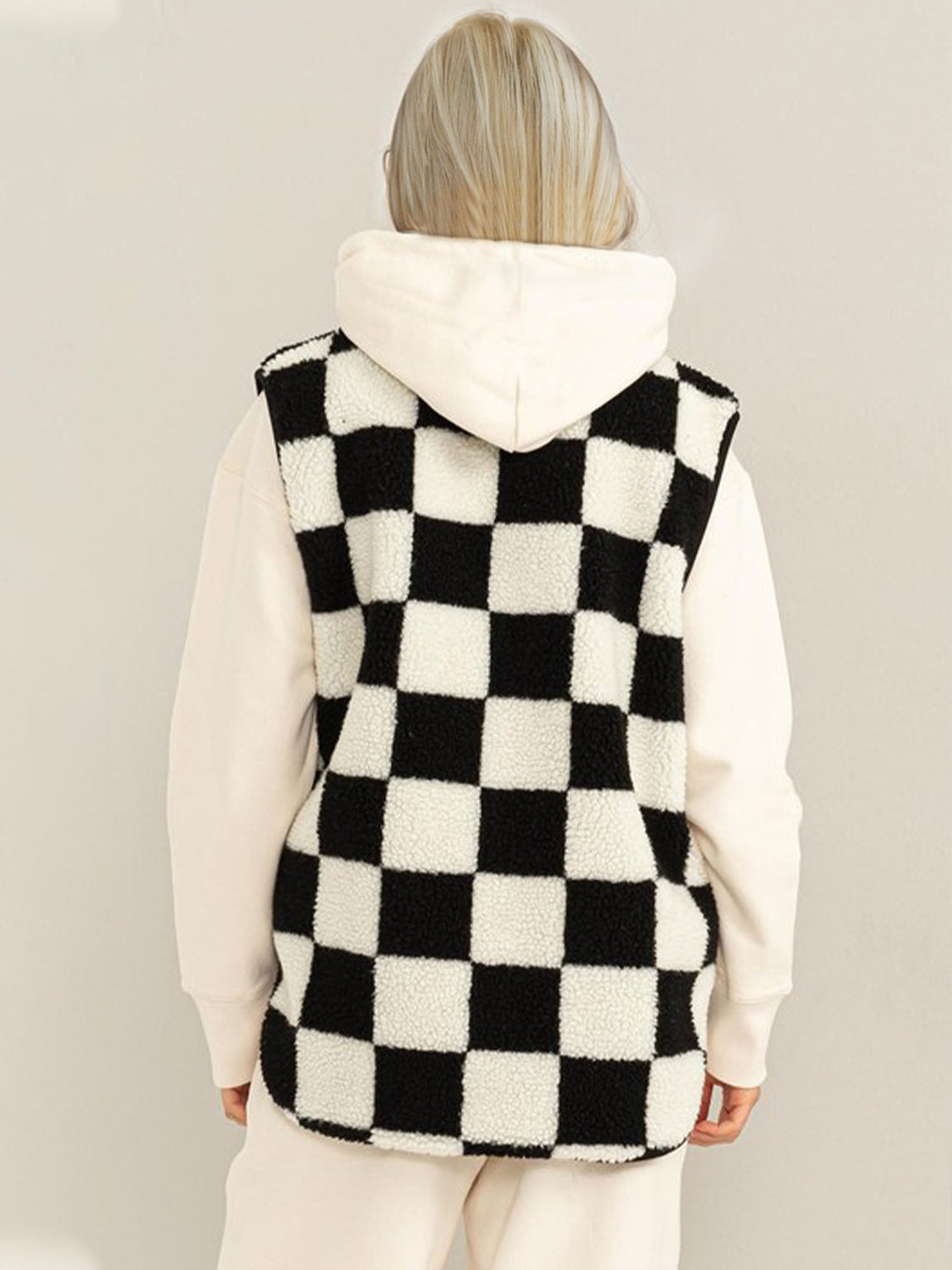 Double Take Full Size Zip Up Checkered Vest Cost - Vitalis Collection