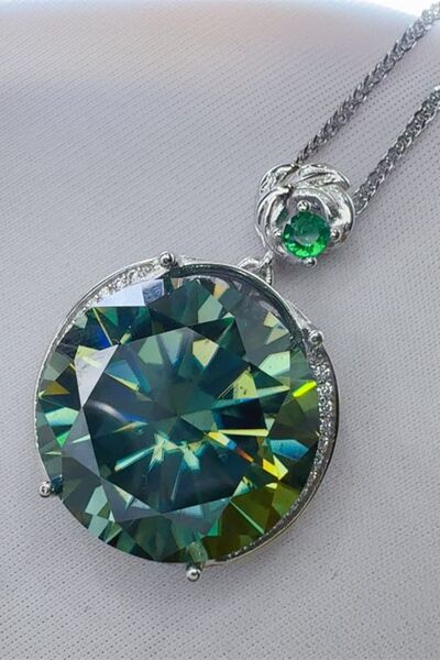 20 Carat Moissanite 925 Sterling Silver Pendant Necklace - Vitalis Collection