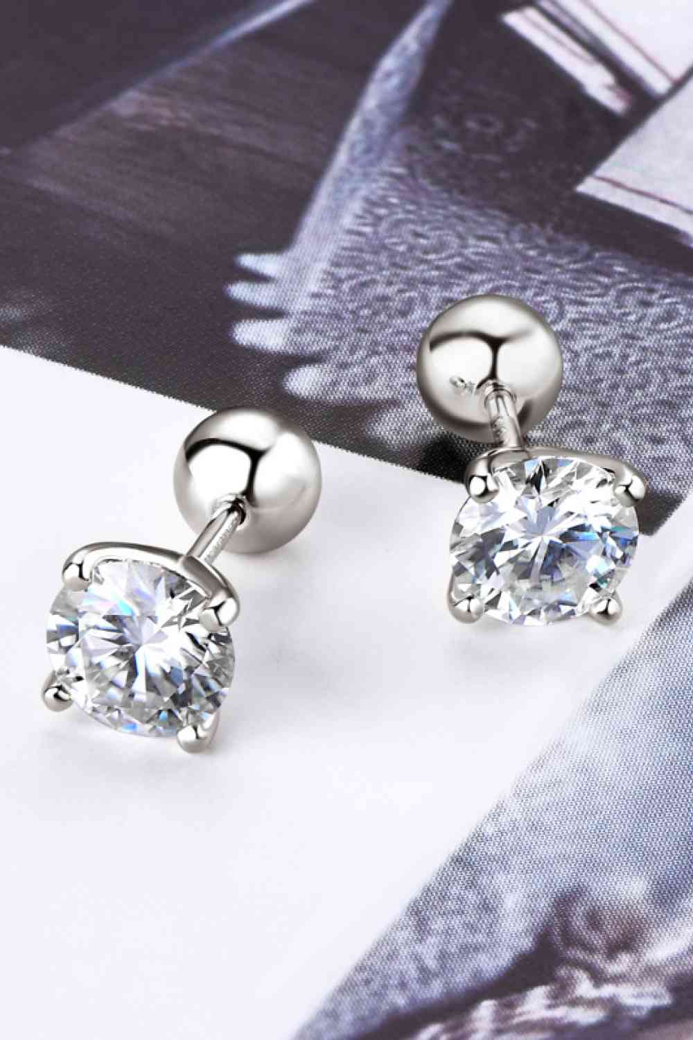 2 Carat Moissanite 925 Sterling Silver Stud Earrings - Vitalis Collection