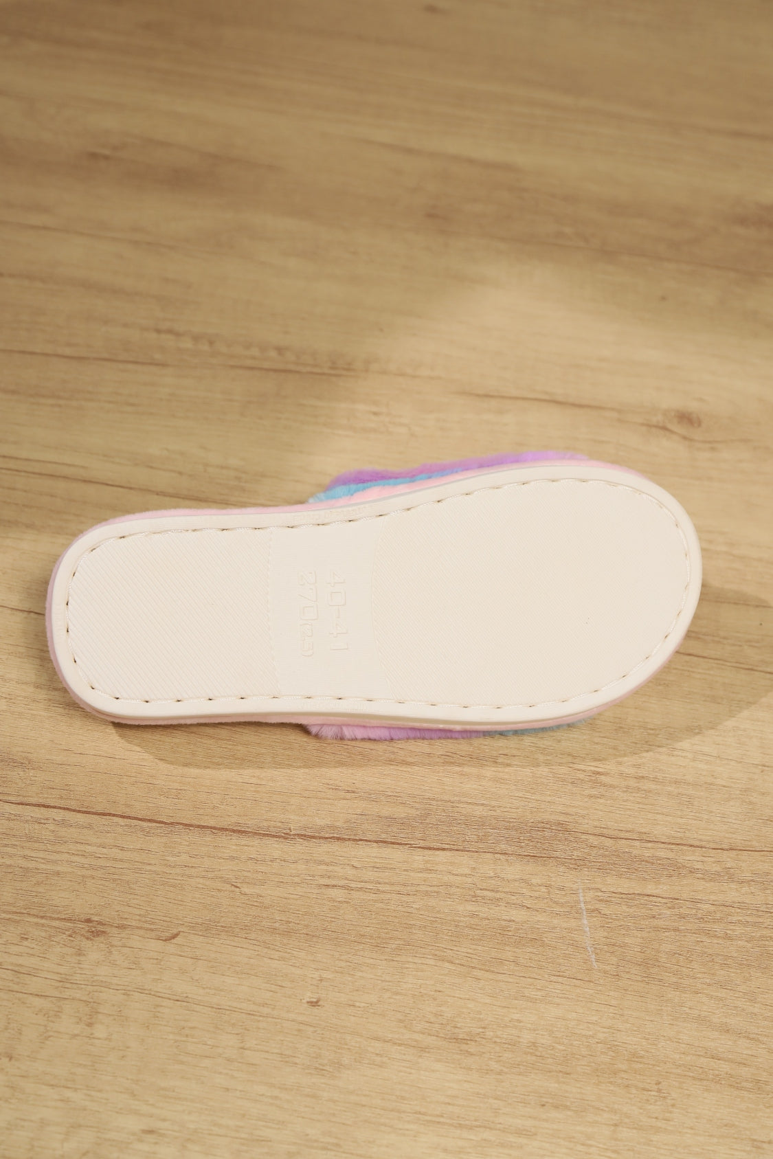 Color Block Open Toe Faux Fur PVC Slippers - Vitalis Collection