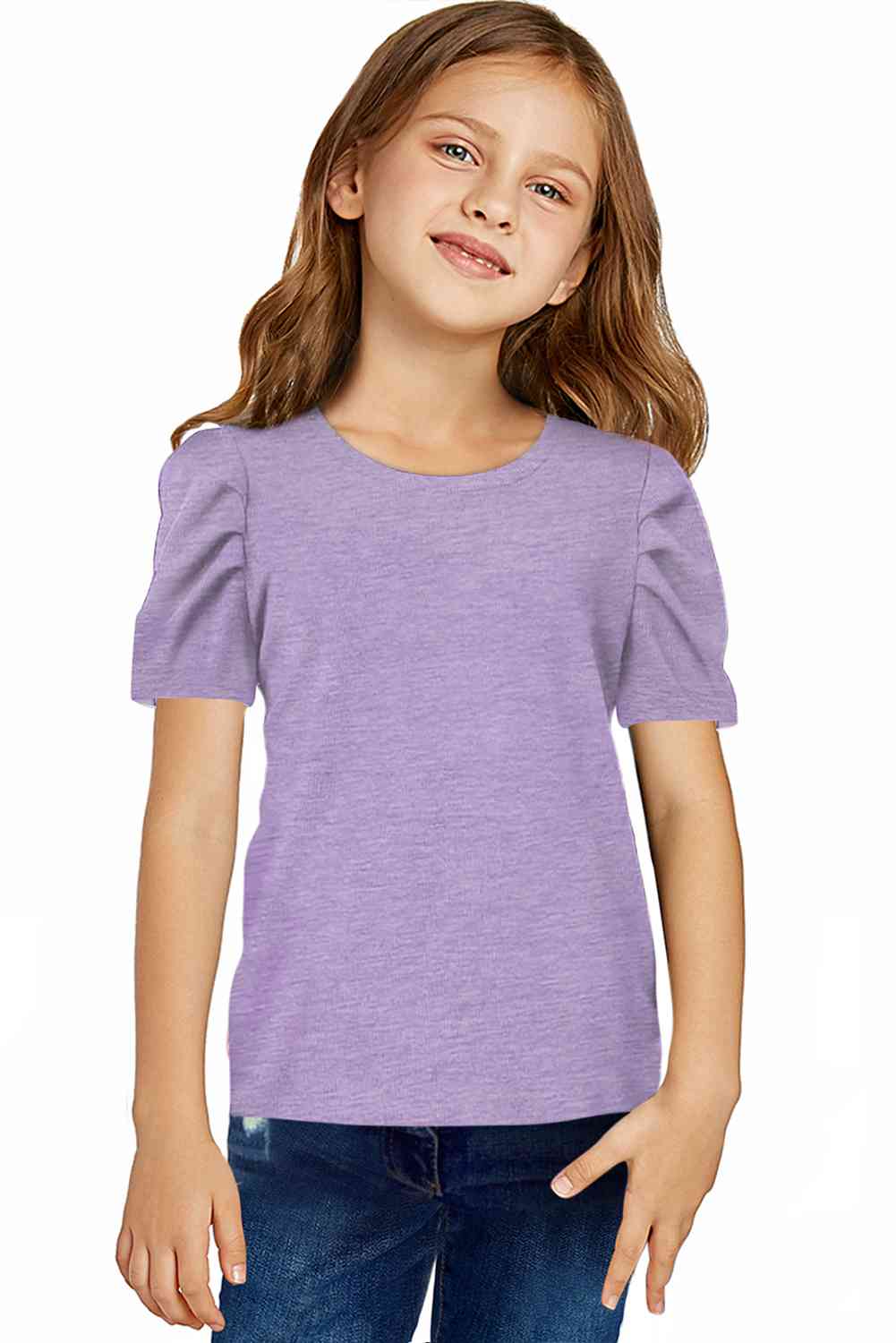 Round Neck Puff Sleeve T-Shirt - Vitalis Collection