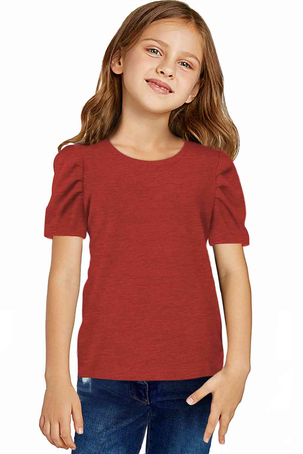 Round Neck Puff Sleeve T-Shirt - Vitalis Collection